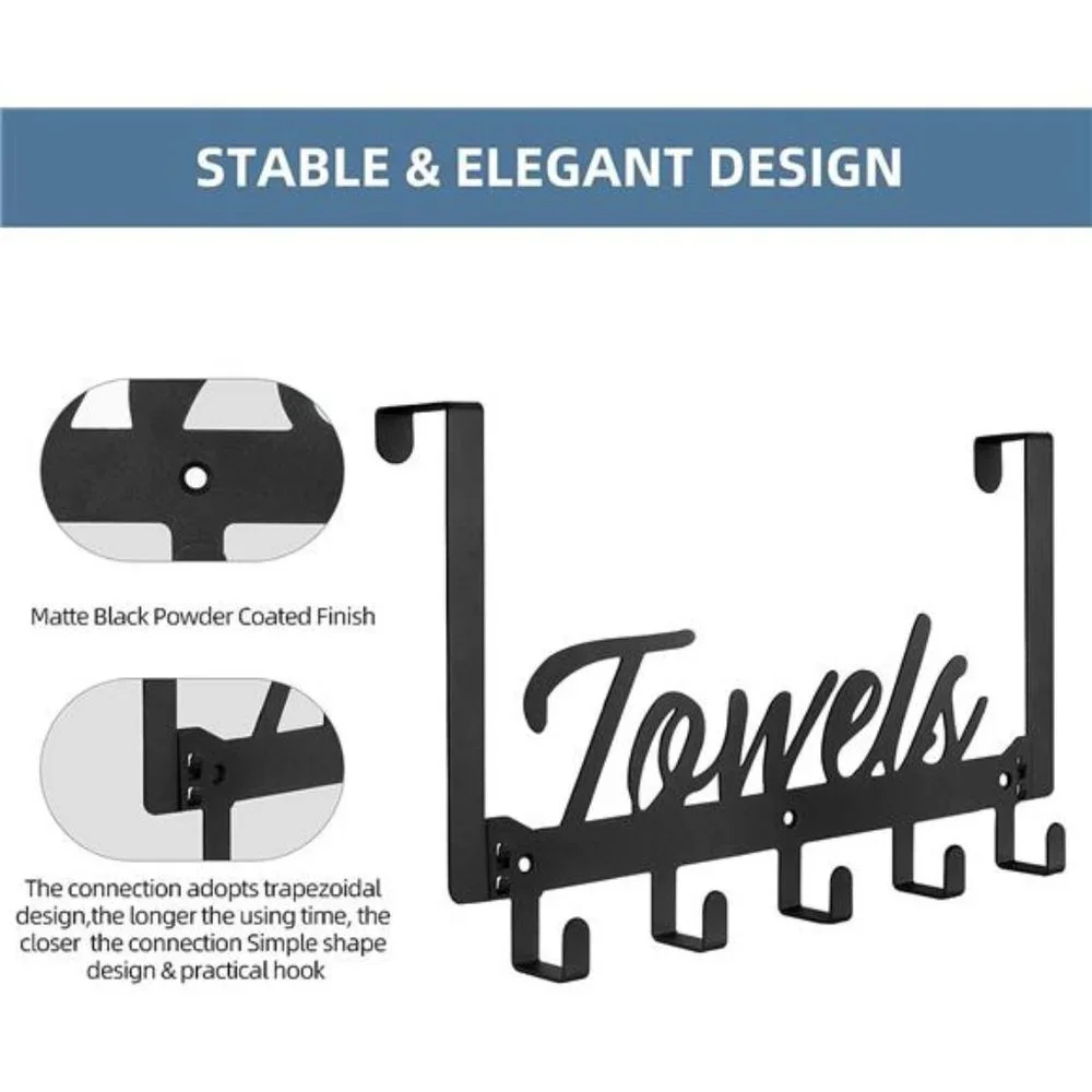 Over The Door Hooks Towel Rack for Bathroom Towel Holder for Hanging Heavy Duty